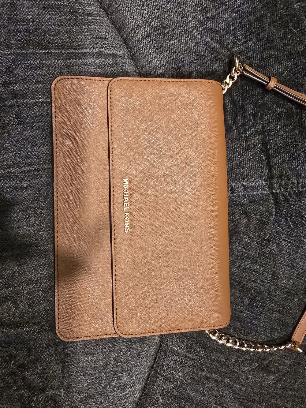 Michael Kors Jet Set Saffiano Leather Crossbody - Brown